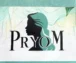 “Pryom fashion brand logo featuring elegant feminine silhouette in blush pink and navy blue – premium women’s clothing brand”